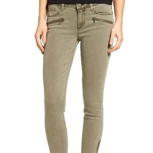 PAIGE Jane Zip Crop Skinny Jeans in Sahara Green